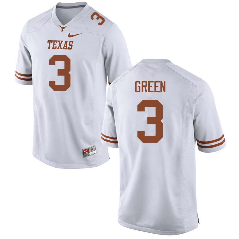 Men #3 Jalen Green Texas Longhorns College Football Jerseys Sale-White